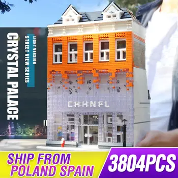 

MOC Creator Crystal House Street View Model Building Kits Blocks Bricks compatible Lepining MODULAR Educational BUILDINGS Toys
