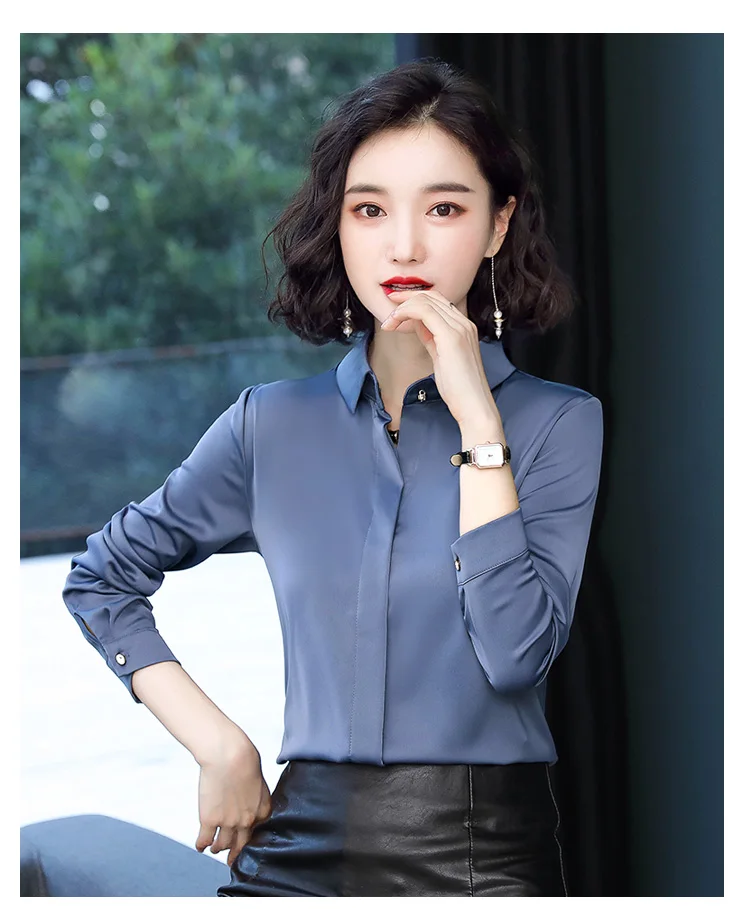 Korean Fashion Silk Women Blouses Satin Autumn White Women Shirts Plus Size XXXL Blusas Femininas Elegante Ladies Tops - 4.00018E+12