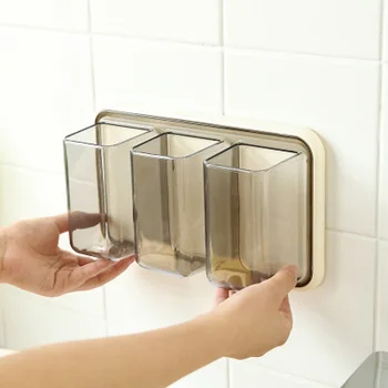 

Wall-Mounted Storage Box High Capacity Organizer Bathroom Toothbrush Rack Toiletries Holder Sundries Finisher Home Organization