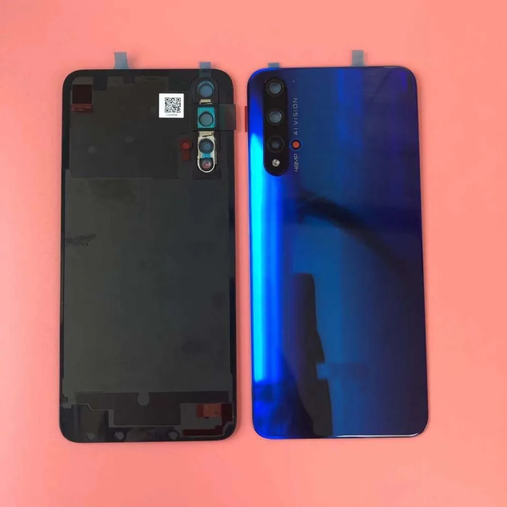 Оригинальная задняя крышка из закаленного стекла 3D для huawei Honor 20, запасные части, задняя крышка для батареи, корпус+ крышка вспышки+ объектив камеры