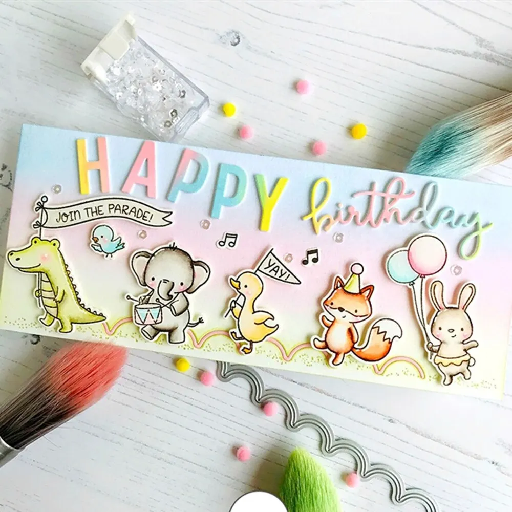 

HAPPY BIRTHDAY Metal Cutting Dies and Stamps for Stencils Photo Album Embossing Paper Making Scrapbooking Knife Mold Crafts Dies