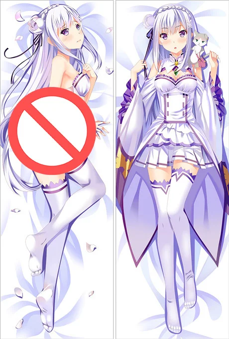 S5 Аниме Re-Zero Kara Hajimeru Isekai Seikatsu Dakimakura Чехол с персонажами Rem& Ram Bolster чехол Beatrice Emilia Hugs чехол для подушки - Цвет: S5