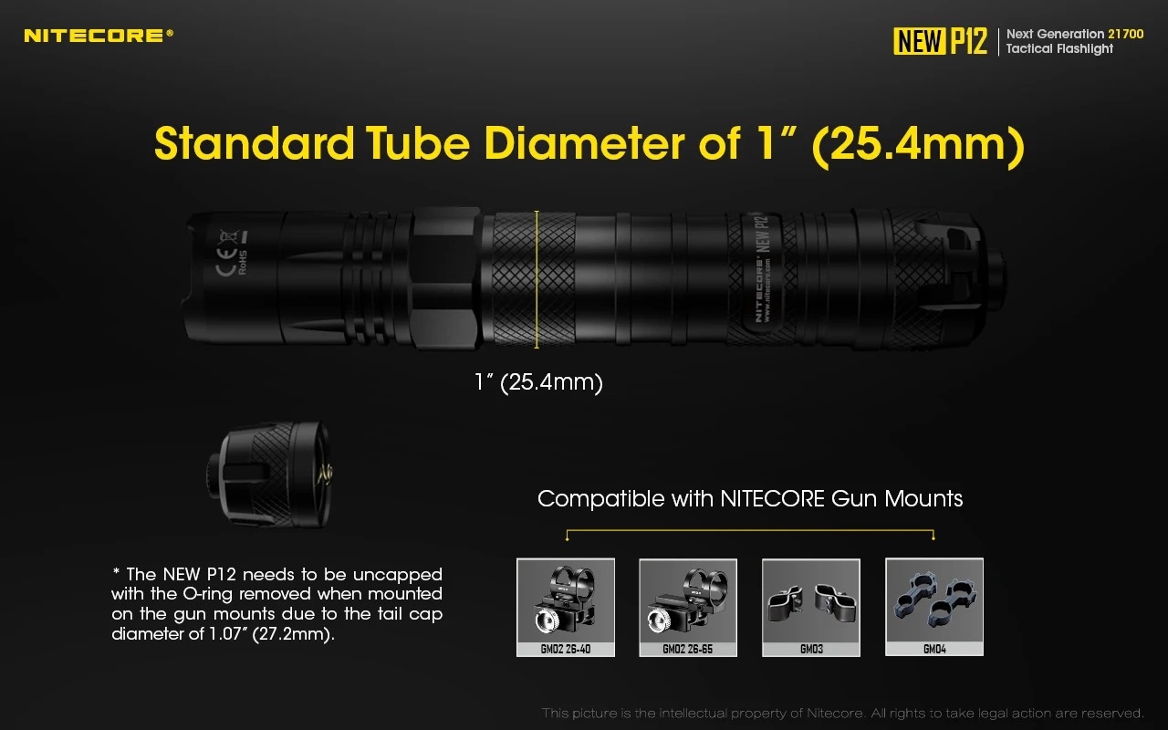 NITECORE P12 открытый водонепроницаемый тактический фонарь CREE XP-L HD V6 светодиодный 1200 люмен с кобура для быстрого извлечения оружия
