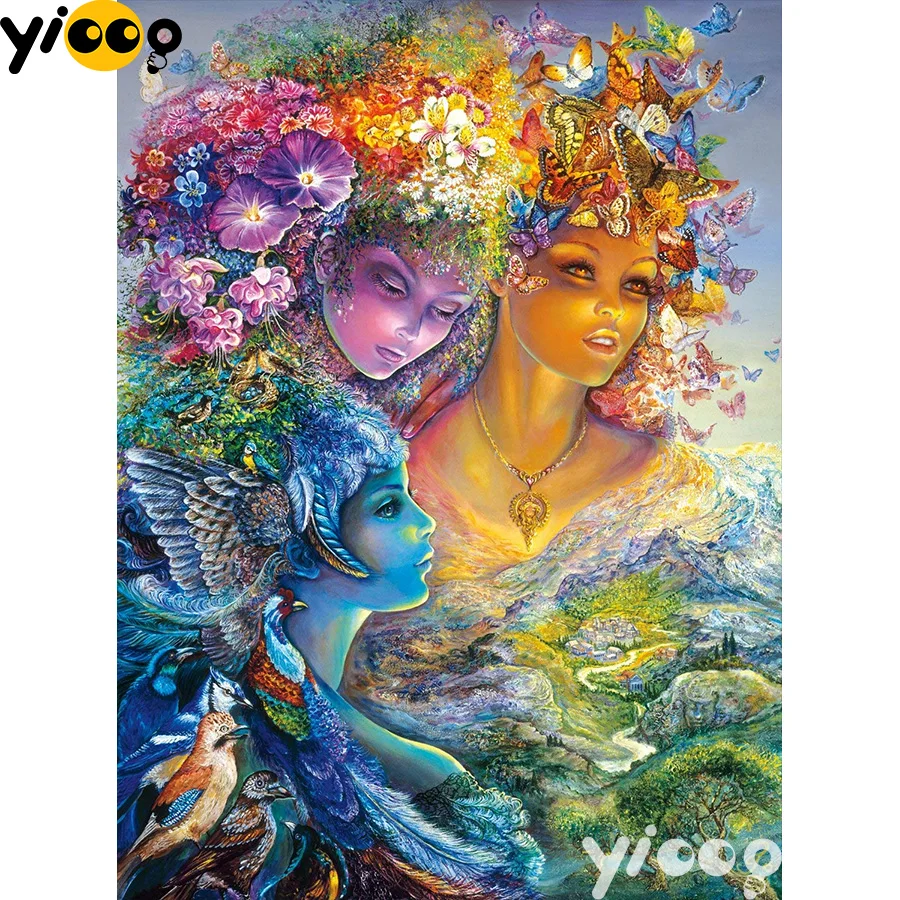 

Full Square/Round Drill 5D diamond embroidery three goddess diamond Painting Rhinestones mosaic Cross stitch Decor DX0188