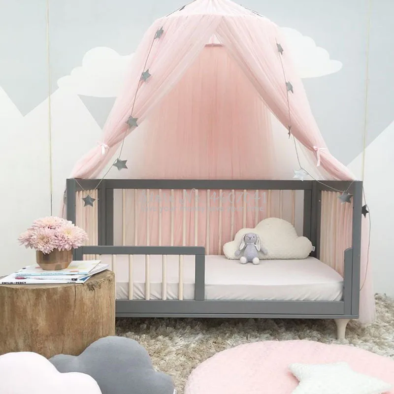 

Last One Cheap Canopy Bed Mosquito Net Decoration Home Bed Curtain Round Crib Netting Baby Tent Light Chiffon Dome Mosquit Net
