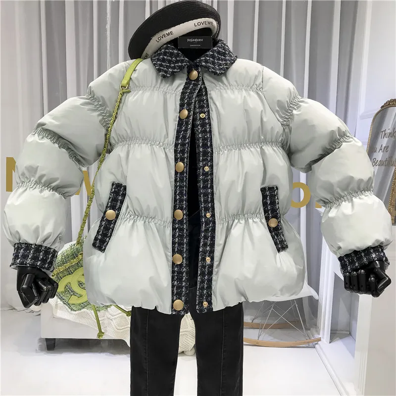 Новинка, осенне-зимняя женская укороченная куртка с маленькими ароматными отворотами хитового цвета, стеганая Женская куртка, пальто, студенческие парки, хлопковые пальто