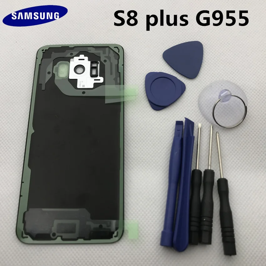 Новая Оригинальная Задняя крышка батареи для samsung Galaxy s8+ edge plus G955 G955F Задняя стеклянная крышка корпуса с логотипом+ наклейка+ Инструменты