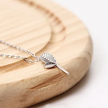 

Acecare Fashion influx Small fresh leaves female necklace Japan and South Korea simple 925 silver summer leaves pendant chain