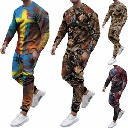T shirt deux pièces pour hommes, décontracté, ample, tendance, printemps et automne 