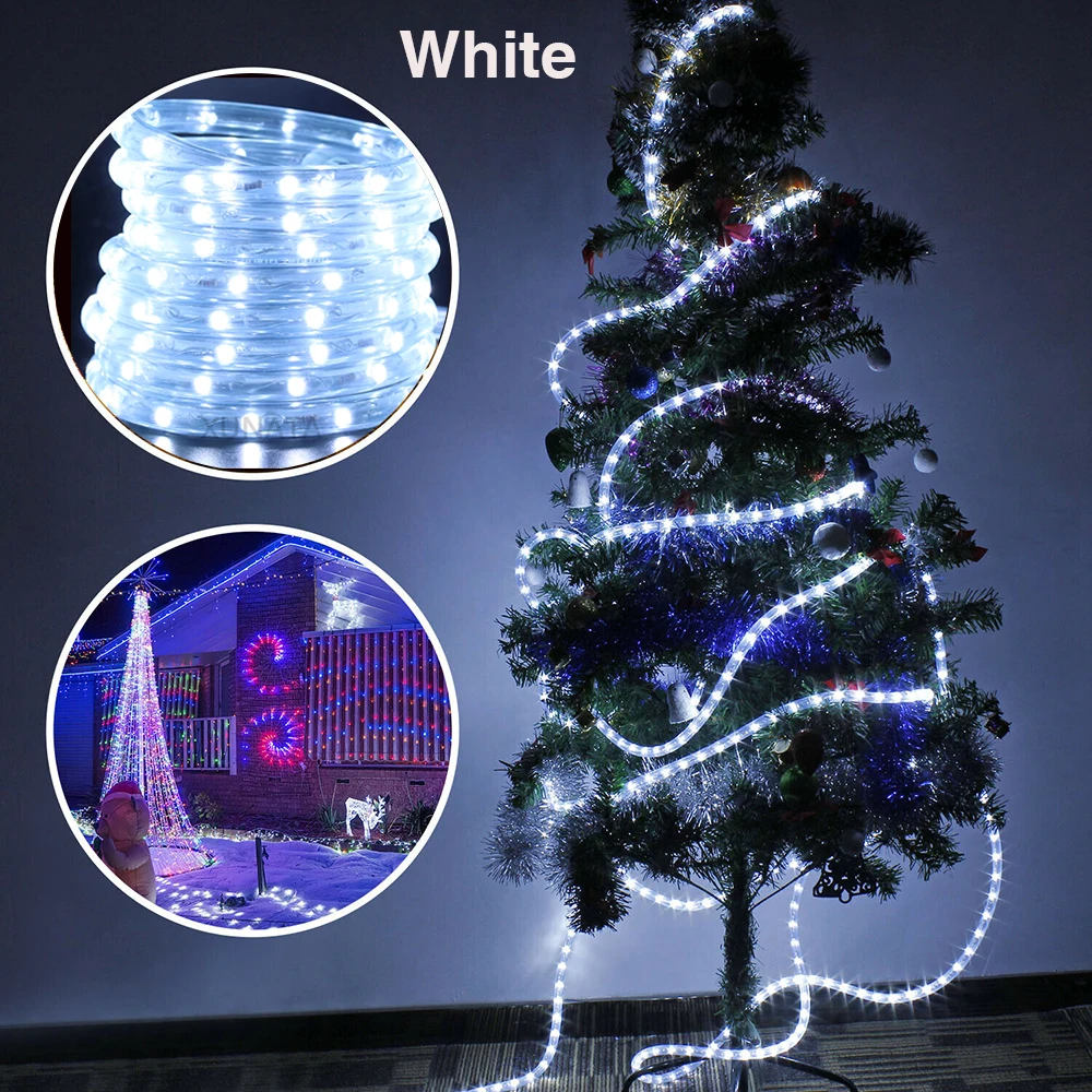 220V 110V Λωρίδα LED Αδιάβροχη διακόσμηση Χριστουγεννιάτικου πάρτι Εξωτερικής επιγραφής νέον Φωτιστικό LED Φωτιστικό σχοινιού ουράνιο τόξο_voghion.com