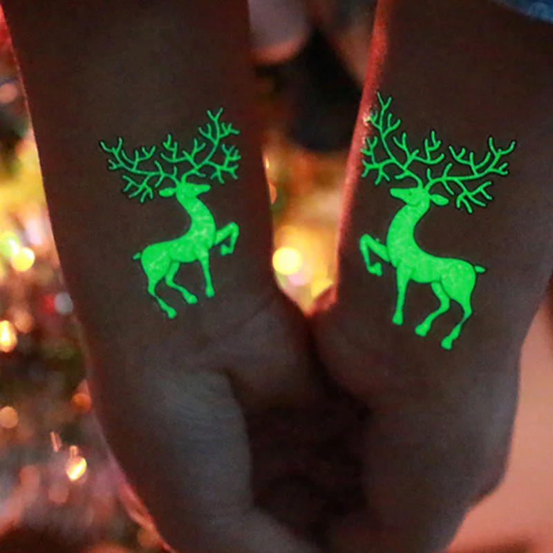 1 шт. светящиеся временные наклейки рождественские карнавальные вечерние Новогодние украшения Рождественские украшения вечерние украшения поддельные татуировки