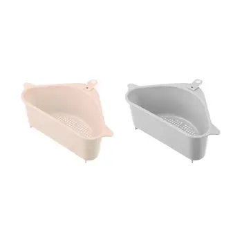 

2x Kitchen Sink Corner Rack Triangle Storage Drain Strainer Holder Containers Triangle Baskets