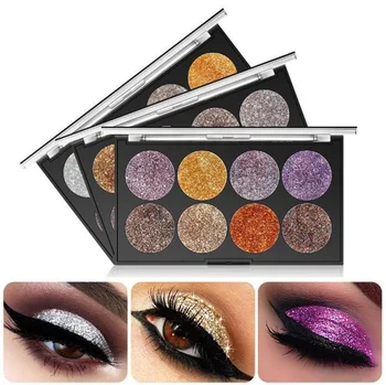 

8 Colors Glitter Makeup Eyeshadow Palette Waterproof Diamond Metallic Shimmer Eye Shadow Pigmented Women Beauty Glazed Cosmetic