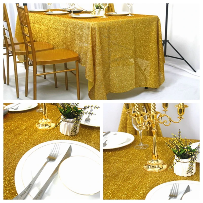 Gold Silver Color New Design Shiny Sequin Table Cloth Glitter