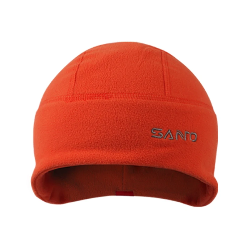 Уличная ветрозащитная утолщенная Шапка-бини для Oudoor, лыжная альпинистская флисовая шапка для кемпинга, мужские и женские шапки для туризма - Цвет: Оранжевый