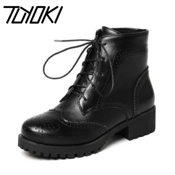 

Tuyoki Women Ankle Boots Winter Thicken Fur Flats Snow Boots Casual Lace Up Round Toe Add Plush Warm Short Boots Size 33-43