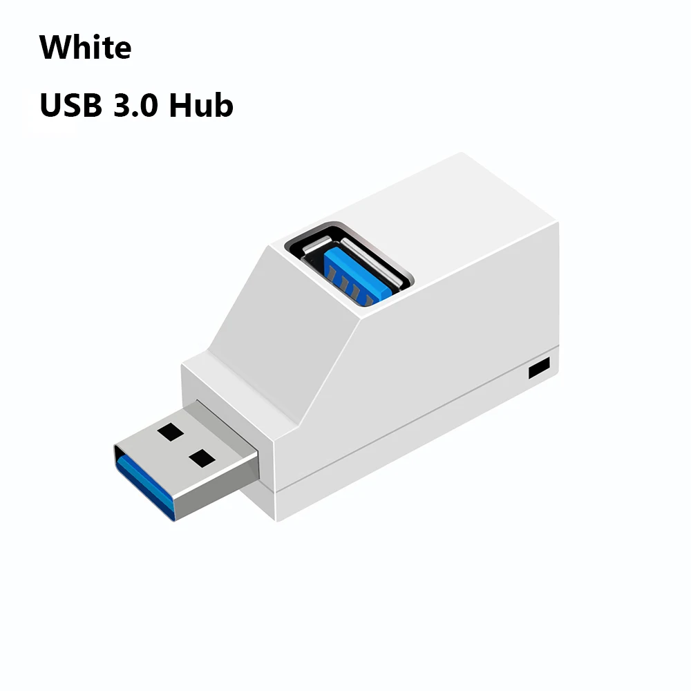 1PC Portable Mini 3 Ports USB 3.0 Hub High Speed Data Transfer Splitter Box Adapter For PC Laptop MacBook Pro Computer Accessory - Цвет: white USB 3.0 Hub