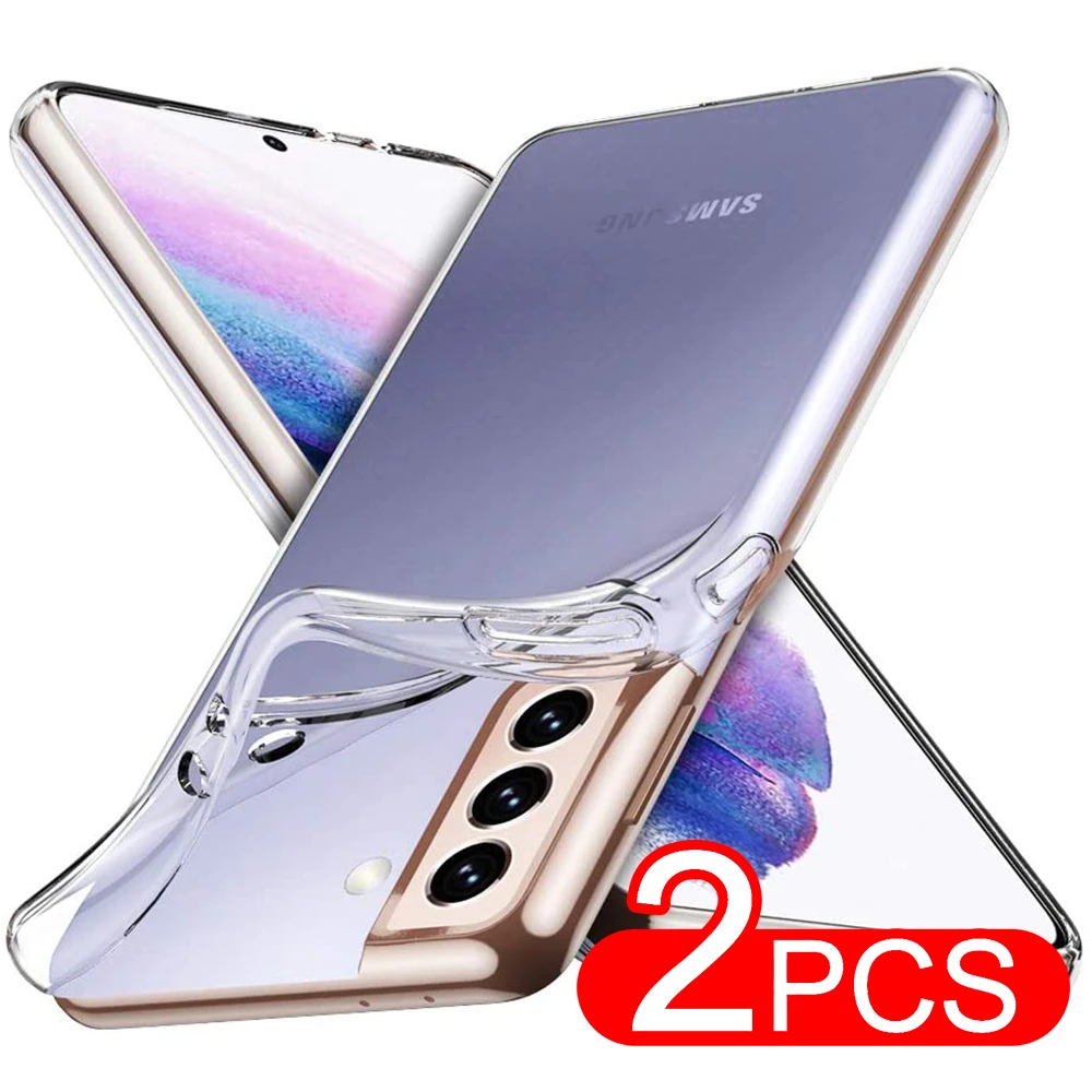 s22 ultra case 2PCS Ultra Thin Clear Case For Samsung Galaxy S20 Fe S21 S10 S9 S8 Plus Note 20 Ultra 10 Pro 9 8 Silicone Soft Case Cover Full cheap galaxy s22 ultra case