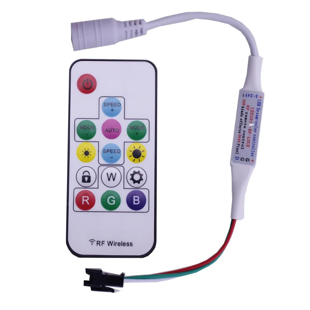 14 cles RF IR télеcommande беспроводной rgb Светодиодный светильник для WS2811 WS2812B светодиодная полоса couleur numerrique DC5V/12 v