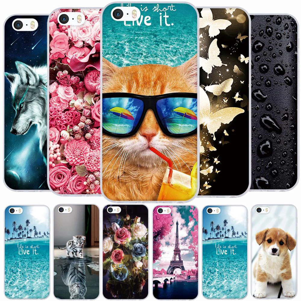 

For iPhone 5 Case Cute TPU iphone 6 6s case for iphone 5 5s case Silicon Soft Cover For iPhone 6 6s plus 7 7plus 8 8 Plus cover