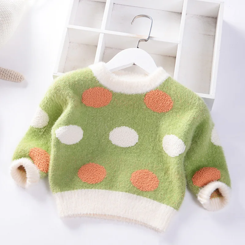light green Свитера для девочек, пуловеры, Осень-зима для девочек - Цвет: light green