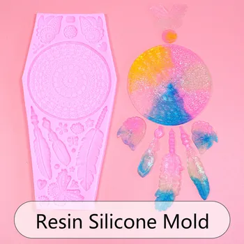 

Dreamcatcher Matte Epoxy Resin Silicone Mold Accessories DIY Charms Handmade Cabochon Mould Craft for UV resin
