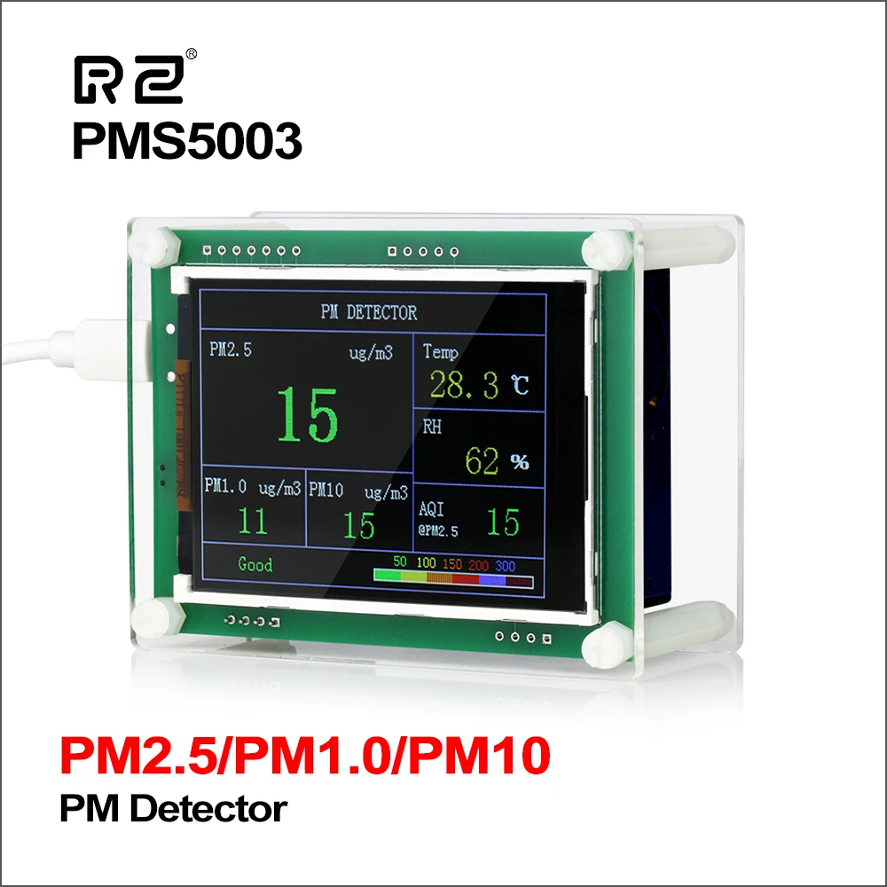 

RZ 2.8" Car PM2.5 Detector Tester Meter Air Quality Monitor Home Gas Thermometer Analysis For Home Car Office Outdoors