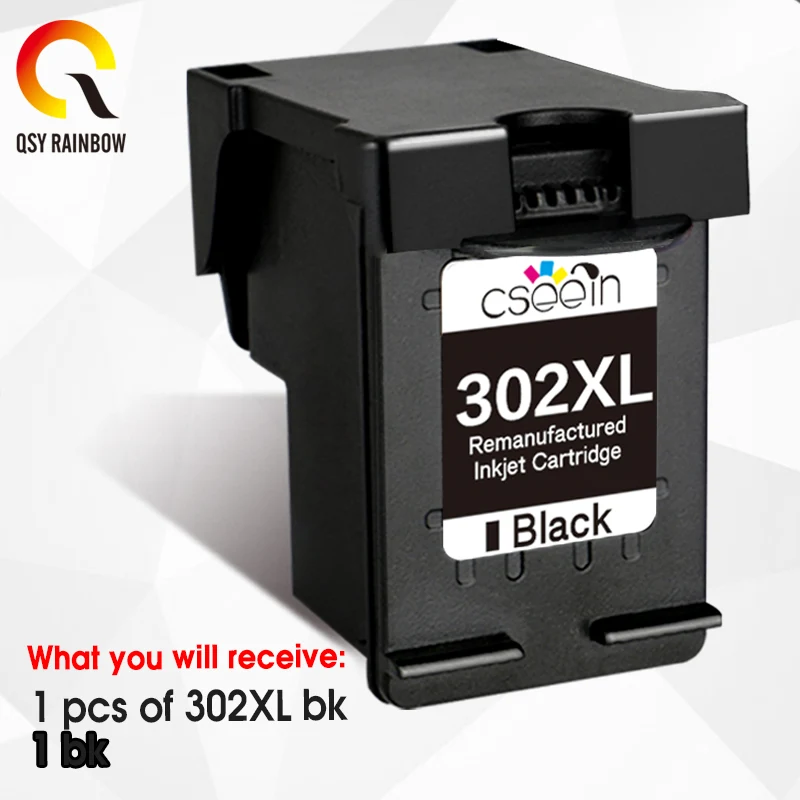 QSYRAINBOW Совместимый картридж для принтера HP 302XL 302 1110 2130 1112 3630 3632 3830 Officejet 4650 4652|Чернильные картриджи| |