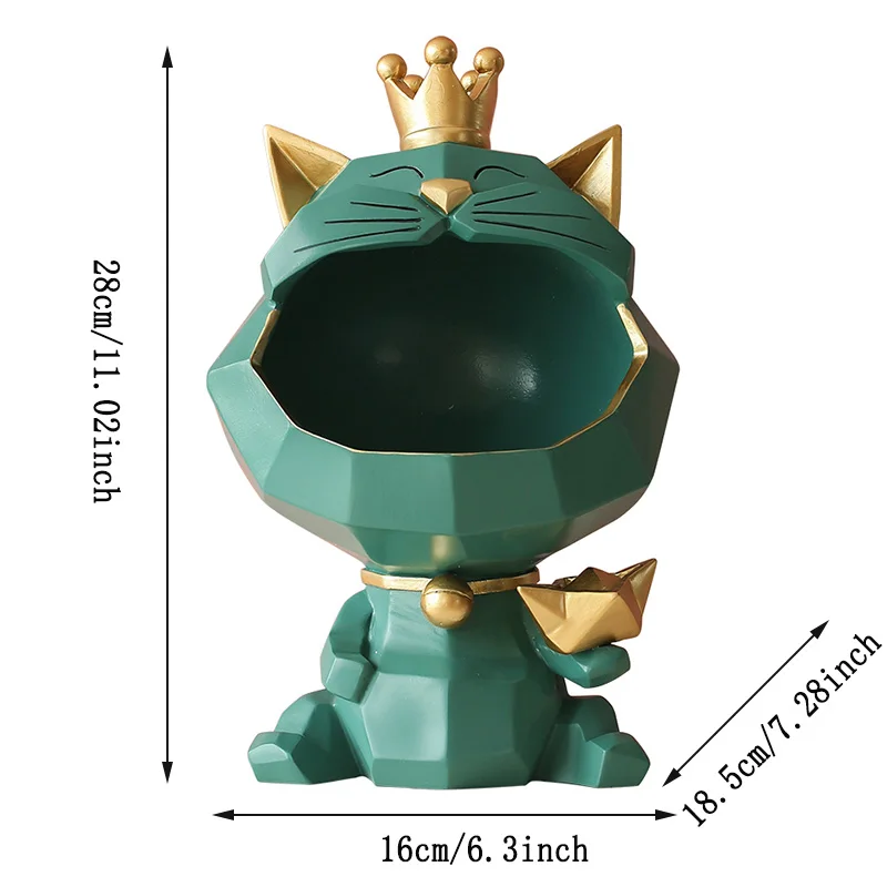 

Ins North Cool Cat Figurines Big Mouth Cat Storage Box Statue Resin Animal Decorative Home Decor Accessories for Living Room