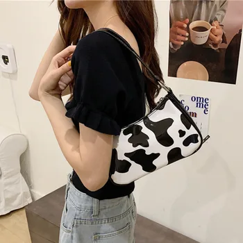 

Girl Tote Original PU Vintage Bag Ladies Shoulder Crossbody Bags 2020 Hot Milk Spots Leopard Print Female Handbags Bolsas W010