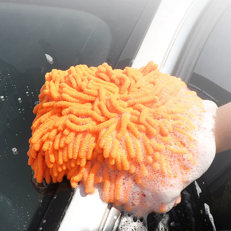 Car Glove Detailing Auto Wash Maintenance Wet And Dry Foam Clean Double-sided Soft Coral Gloves Automotive Washing Accessories car cleaning gloves microfiber car mitt microfiber cleaning gloves microfiber washing gloves microfiber gloves