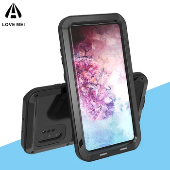 

LOVE MEI Powerful For Samsung NOTE 10+ Case Shockproof Silicone Metal Case Cover For Samsung Galaxy Note 10 Plus 5G Armor