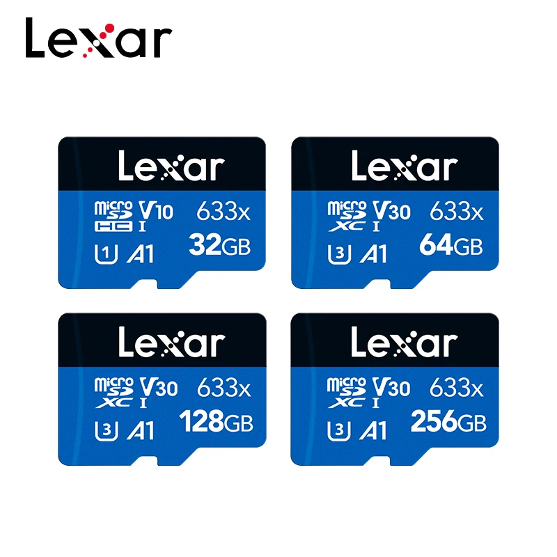 Lexar 633x Micro SD Card 128GB 256GB 64GB SDXC V30 A1 Class 10 32GB SDHC V10 Original Lexar Memory Card Flash Microsd For Phone