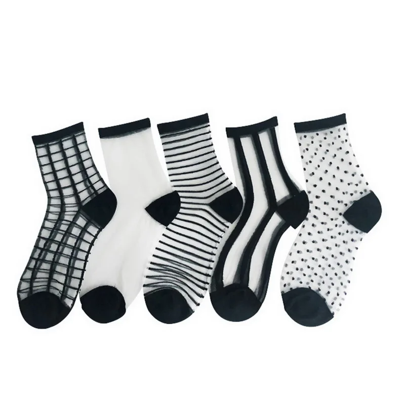 

2020 Harajuku Mesh Women Summer Fashion Transparent Fun Nylon Socks Funny Leopard High Quality Breathable Comfortable Socks 2020