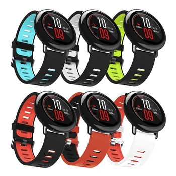 

Bracelet Sport Silicone Watchband For HuaMi Amazfit Two-Color Silicone strap Watch Bracelet For Smart Watch Strap Replacement