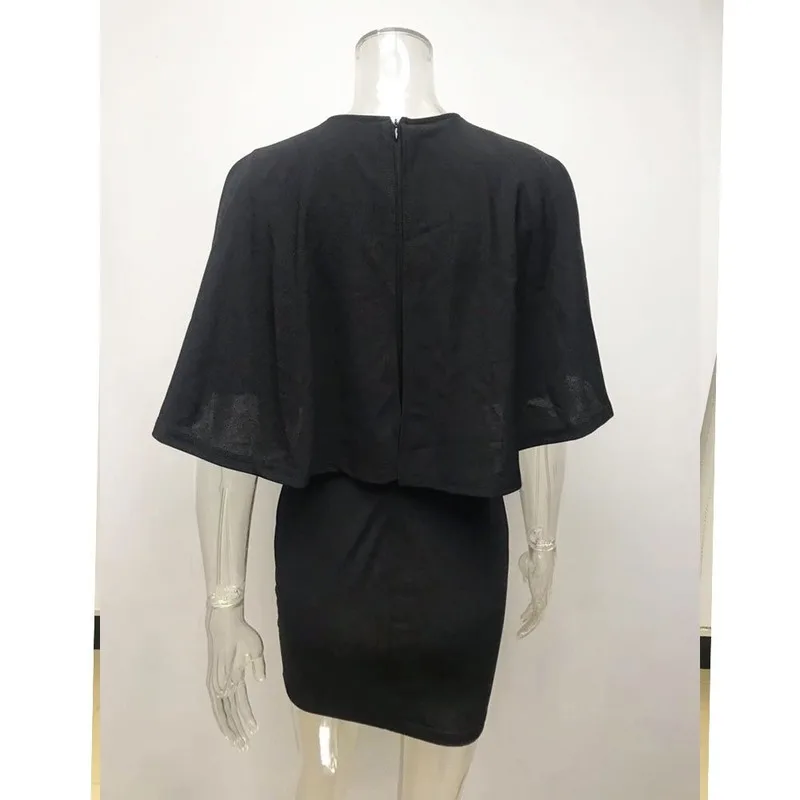 Твердые Бисероплетение с коротким рукавом Bodycon мини-платье женское круглый вырез повседневное короткое платье Рабочая одежда