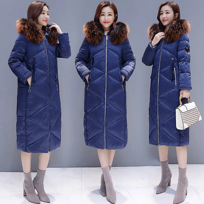 

2018 Winter New Style Fbhfs6811 with Faux Fur Collar Women's Elegant Fashion Cotton-padded Clothes