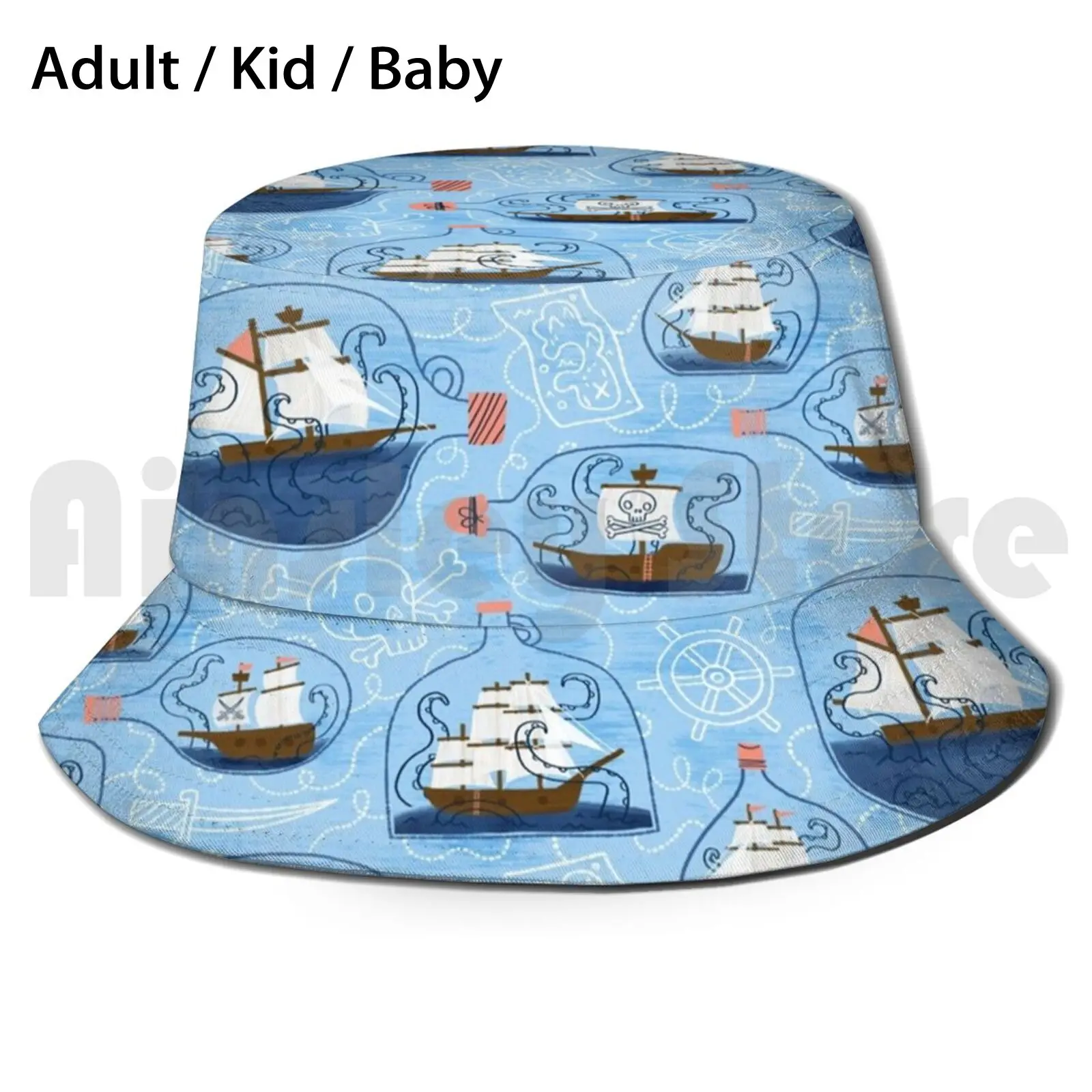 C' È Un Kraken Nel Mio Rum! Cappello Da Sole Pieghevole Protezione Uv Kraken Pirate Rum Nave Bottiglia Nave In Una Bottiglia Calamari