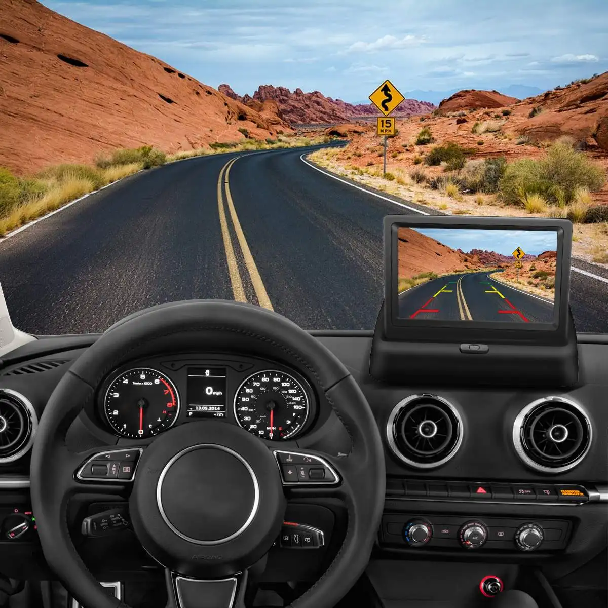 Автомобильный 4,3 складной монитор дисплей экран TFT lcd с ночным видением резервного копирования резервная парковочная камера заднего вида беспроводная ИК