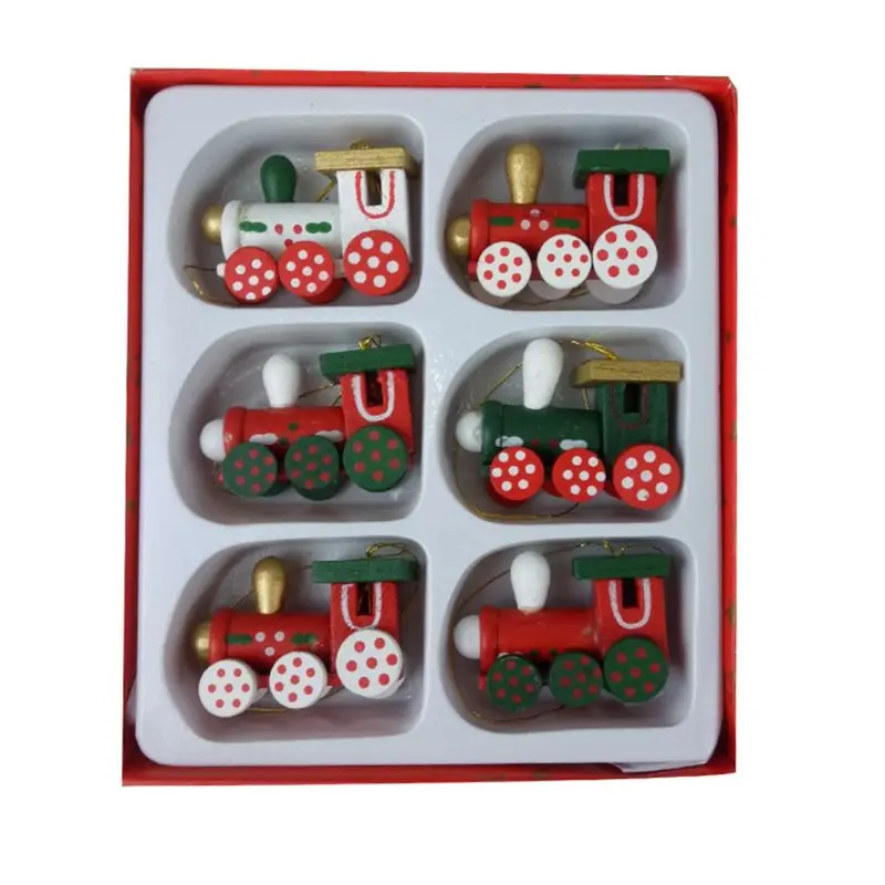 

6pc locomotive pendant hanging Christmas Tree Ornaments set Christmas train Decorations for Home