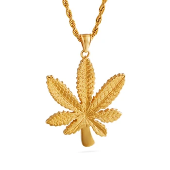 

Fashion Maple Leaf Hip Hop Charm Pendant Necklace For Women Men Trendy Chains Jewelry Gift