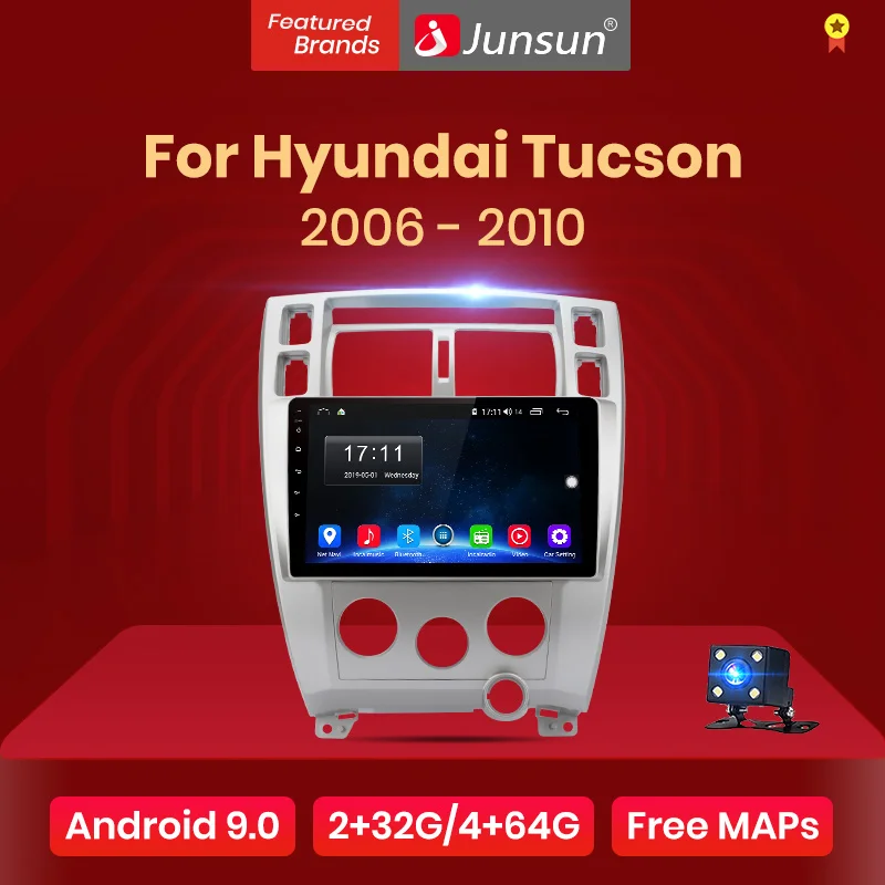 Junsun V1 Android 9.0 системный блок а для Хендай Туксон 1 Hyundai Tucson 1 2006 2007 2008-2010 2 din android автомагнитола