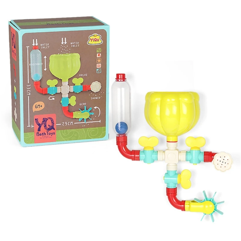 Pipes Baby Toys for Toddler Bath Toys, Kids Bath Toys with Fun Widgets Squirters Rotating Spray Water Toy,Bathtub Waterfall Toy 2