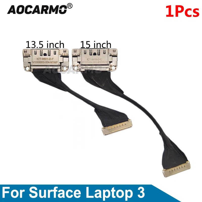 

Aocarmo For Microsoft Surface Laptop 3 13.5 inch 15" USB Charging Port Charger Dock Flex Cable Replacement Repair Parts