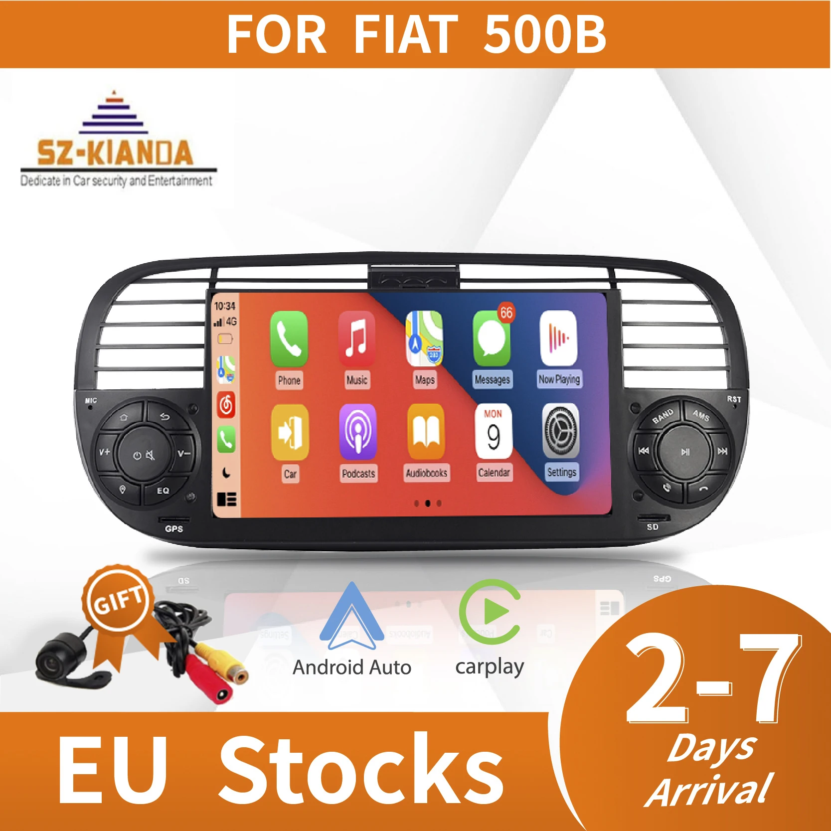 Disponibile Android 12 Quad Core Car Dvd Media Player Per Fiat 500 Radio Gps Dps Wifi 3G Bluetooth Controllo Del Volante