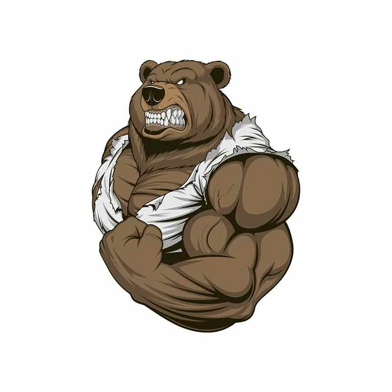 Cartoon Anime Bear Strong Muscle Car Stickers PVC Bumper Trunk Decoration  To Cover Scratches Motorcycle Auto Waterproof Decal|Car Stickers| -  AliExpress