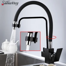 Chrome Kitchen Faucet  Filtered Lead Sink Faucet  Double 360° Rotatable Torneira With Filtered Water Taps  Hot And Cold Water