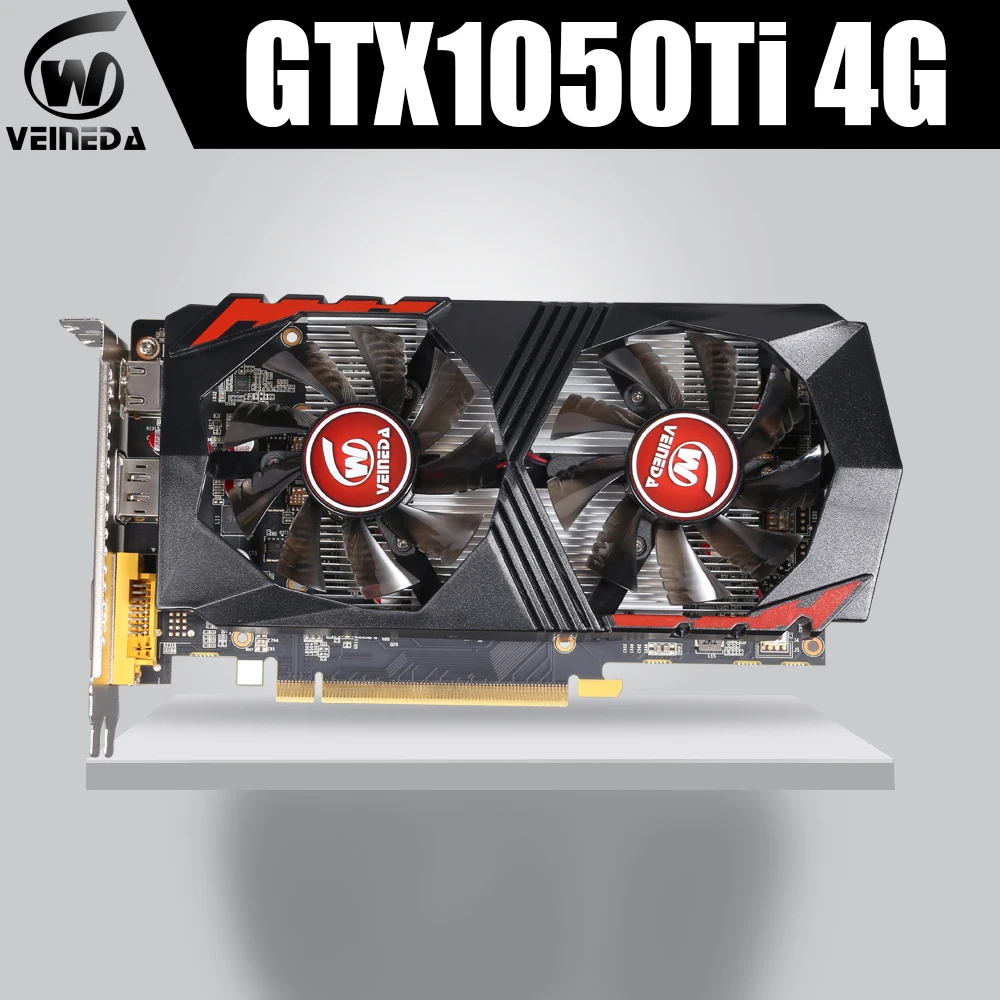 Economici Scheda Video GTX1050Ti per Computer Scheda Grafica PCI E GTX1050Ti GPU 4GB 128Bit 1291 7000MHZ DDR5 per nVIDIA geforce Gioco