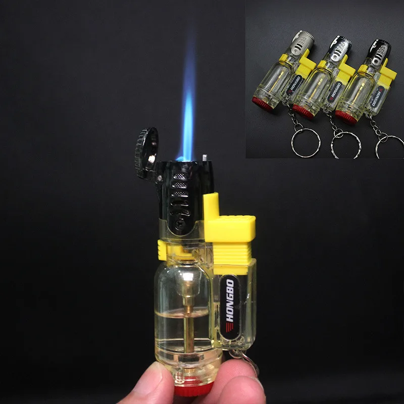 

Small Welding Torches Lock Fire Straight Cigarette Lighter Keychain Bottom Regulating Qi Glasses Welding Cigarette Lighter