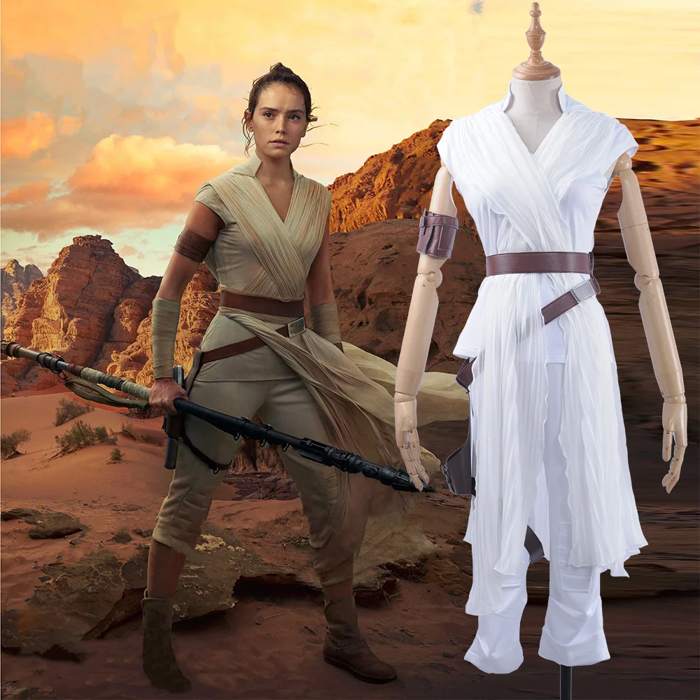 Star Wars: The Rise of Skywalker Rey Cosplay Costume for Adult White Outfit  Halloween Carnival Christmas Top Pants|Trang Phục Anime| - AliExpress